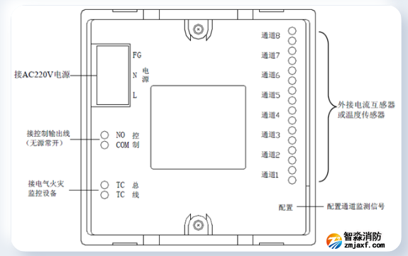 LDT9008EN組合式電氣火災(zāi)監(jiān)控探測(cè)器接線圖